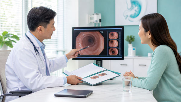 Bác sĩ giải thích kết quả nội soi cho người bệnh